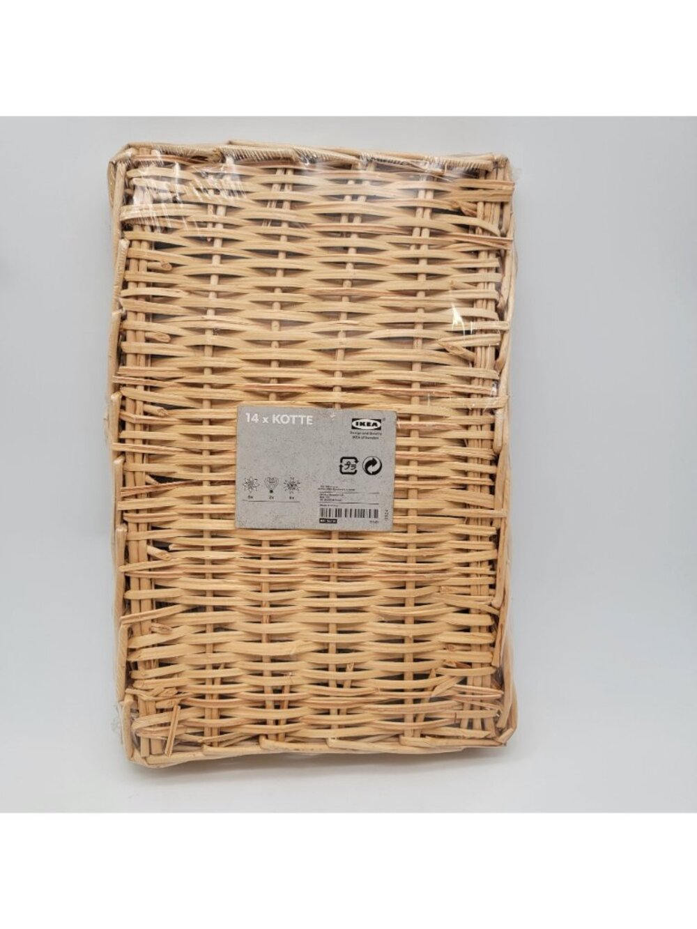 Ikea KOTTE 14 Straw Ornaments Set In Wicker Basket - NEW - Picture 5 of 7